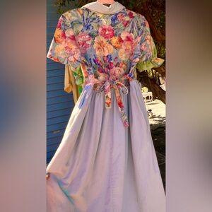 Vintage 80’s EJM Floral Watercolor Dress